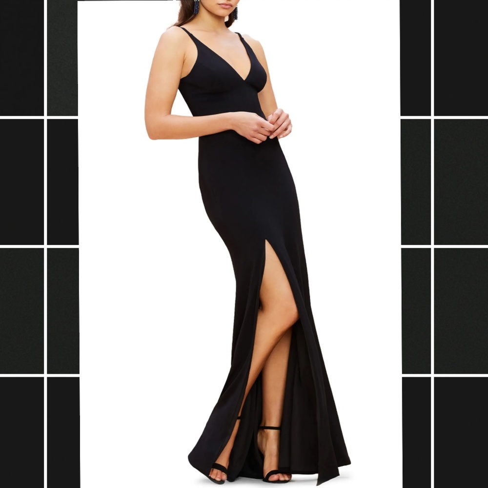 Iris Slit Crepe Gown - Picture 2 of 3